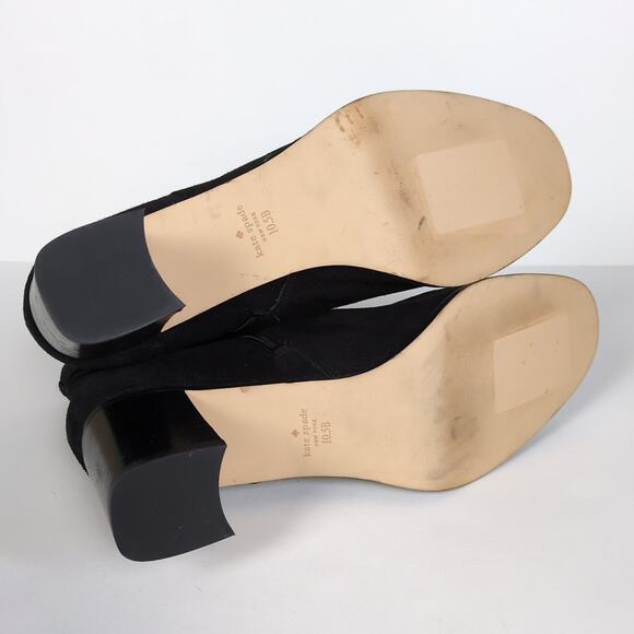 KATE SPADE NY Madelaine Black Suede Ankle Bootie Block Heel Women's 10.5 - Picture 8 of 10